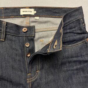 Taylor Stitch Democratic Jean Men 31(32x32 )Indigo  Denim Straight Leg Buton Fly